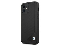 Capa BMW em couro com relevo para iPhone 12 mini - preta Capa BMW em couro com relevo para iPhone 12 mini - preta