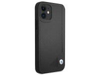 Capa BMW em couro com relevo para iPhone 12 mini - preta Capa BMW em couro com relevo para iPhone 12 mini - preta