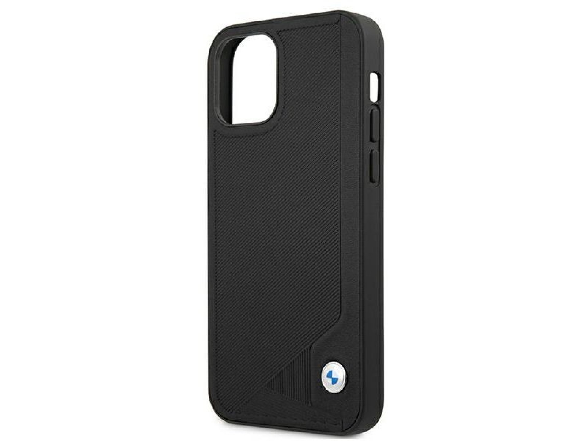 Capa BMW em couro com relevo para iPhone 12 mini - preta