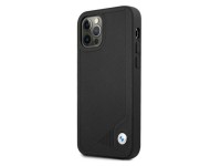 Capa de couro BMW com relevo para iPhone 12 / iPhone 12 Pro - Preta Capa de couro BMW com relevo para iPhone 12 / iPhone 12 Pro - Preta