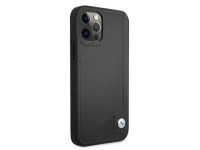 Capa de couro BMW com relevo para iPhone 12 / iPhone 12 Pro - Preta Capa de couro BMW com relevo para iPhone 12 / iPhone 12 Pro - Preta