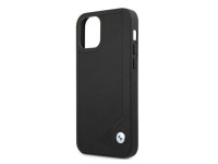 Capa de couro BMW com relevo para iPhone 12 / iPhone 12 Pro - Preta Capa de couro BMW com relevo para iPhone 12 / iPhone 12 Pro - Preta