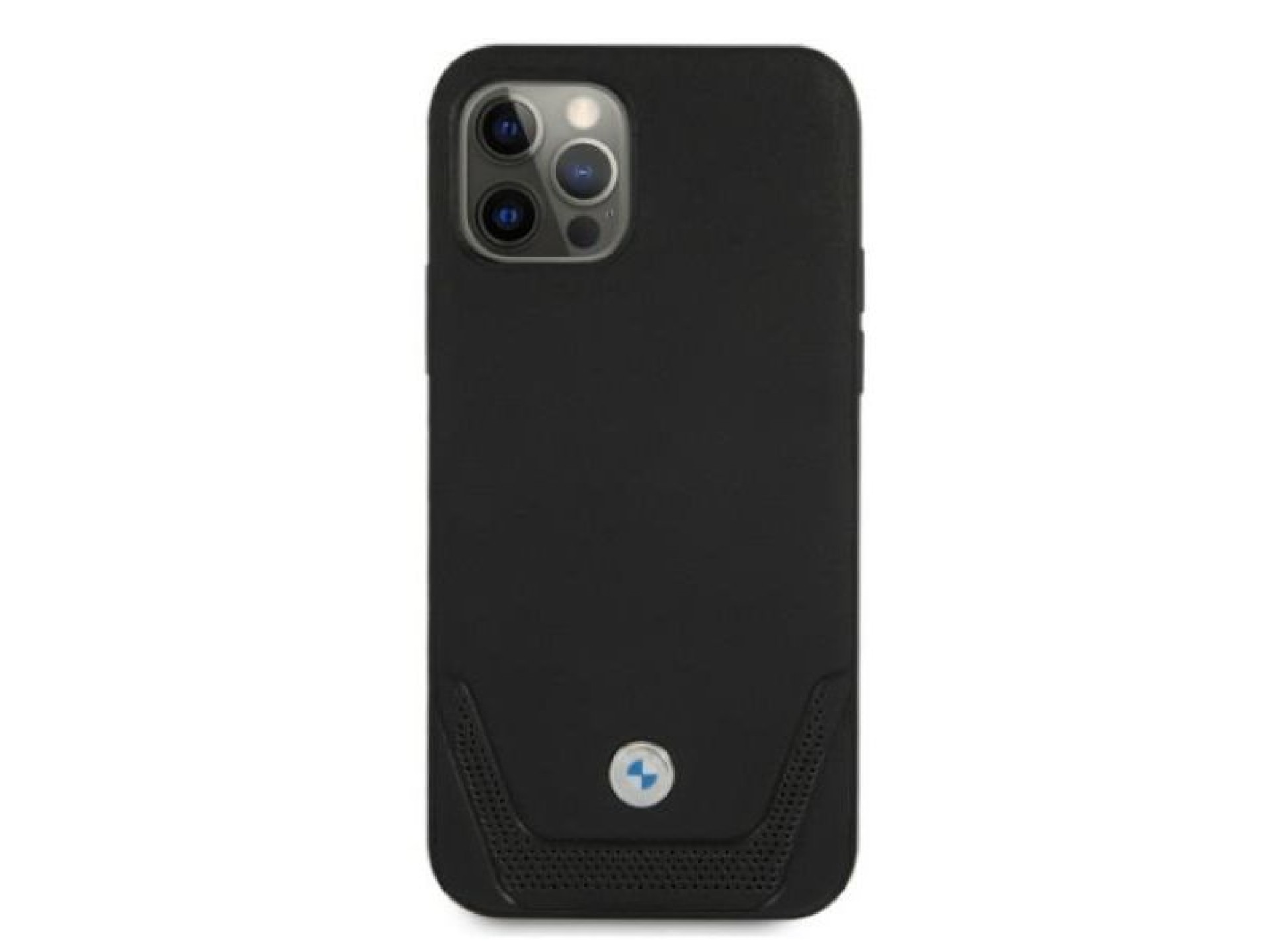 Capa BMW em couro perfurado para iPhone 12 / iPhone 12 Pro - Preta