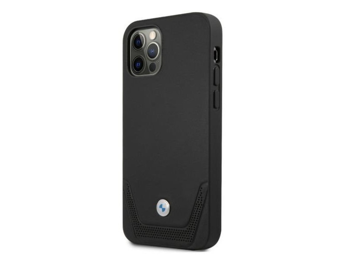 BMW Leather Perforate Case for iPhone 12 Pro Max - Black