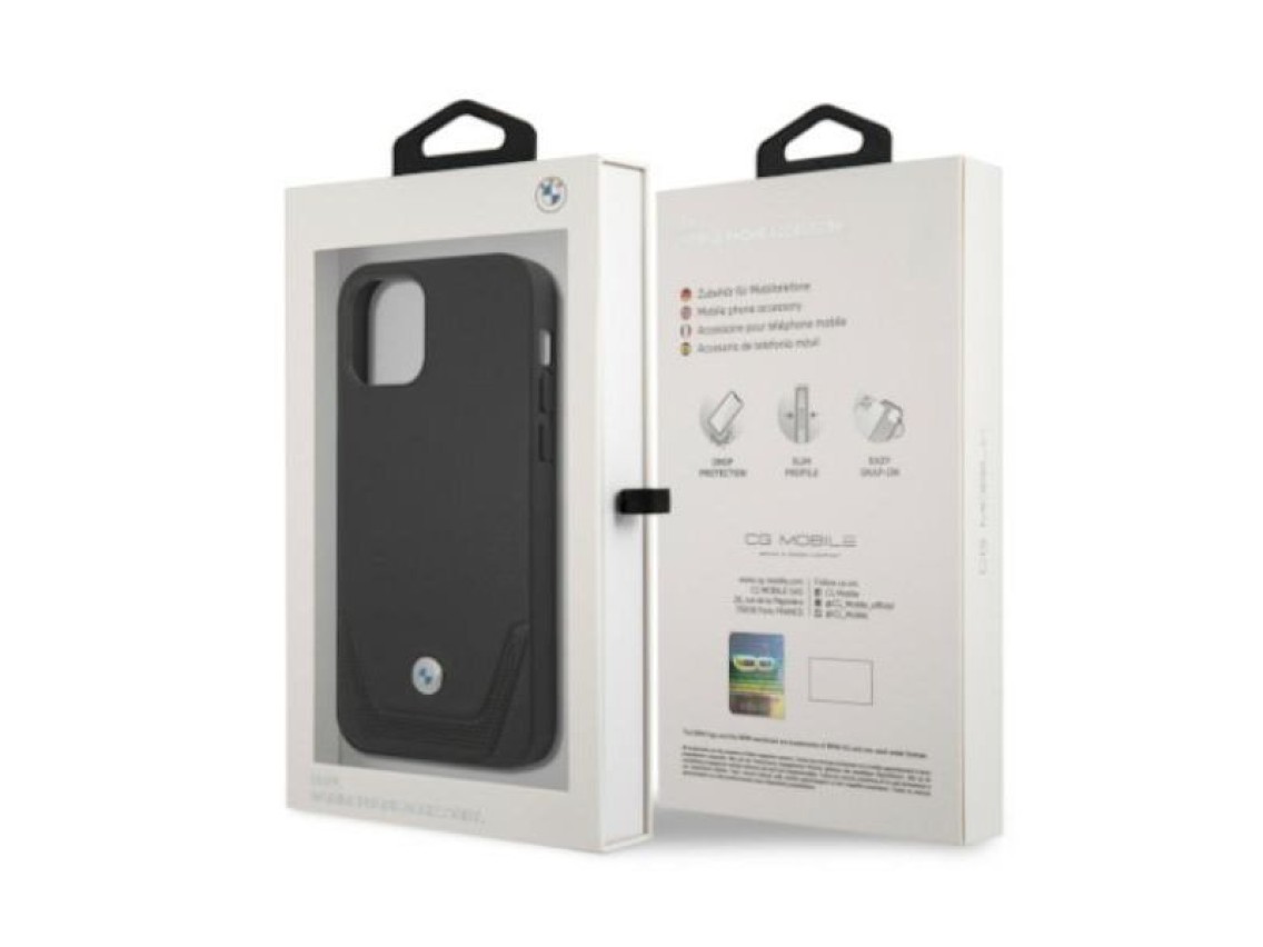 BMW Leather Perforate Case for iPhone 12 Pro Max - Black