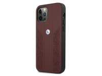 Capa BMW em couro perfurado com curvatura para iPhone 12 / iPhone 12 Pro - Vermelha Capa BMW em couro perfurado com curvatura para iPhone 12 / iPhone 12 Pro - Vermelha