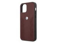 Capa BMW em couro perfurado com curvatura para iPhone 12 / iPhone 12 Pro - Vermelha Capa BMW em couro perfurado com curvatura para iPhone 12 / iPhone 12 Pro - Vermelha