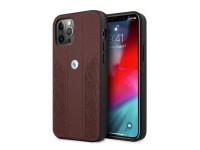Capa BMW em couro perfurado com curvatura para iPhone 12 Pro Max - Vermelha Capa BMW em couro perfurado com curvatura para iPhone 12 Pro Max - Vermelha