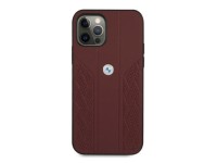 Capa BMW em couro perfurado com curvatura para iPhone 12 Pro Max - Vermelha Capa BMW em couro perfurado com curvatura para iPhone 12 Pro Max - Vermelha