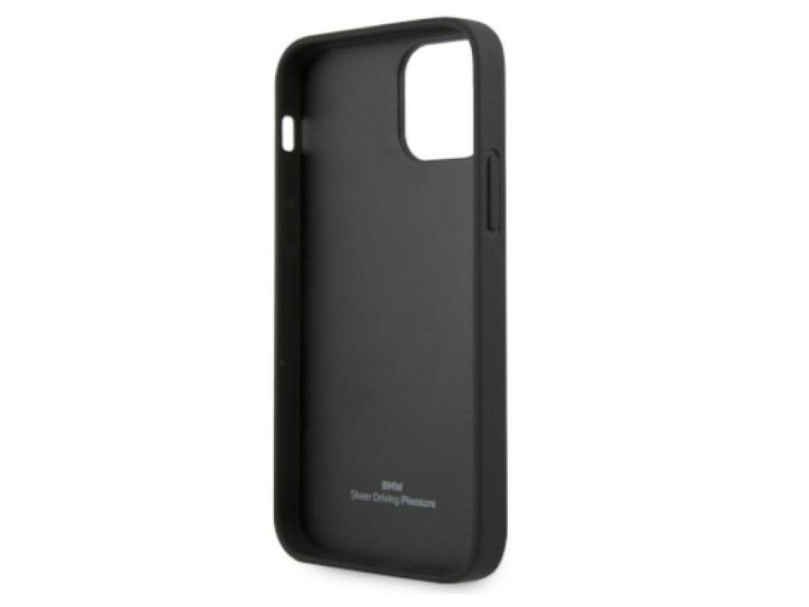 Capa BMW em couro perfurado com curvatura para iPhone 12 Pro Max - Vermelha