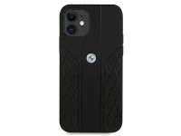 Funda BMW de cuero curvada perforada para iPhone 12 mini - Negra Funda BMW de cuero curvada perforada para iPhone 12 mini - Negra