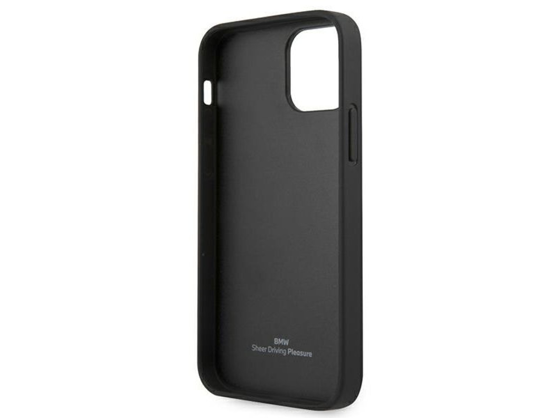 Funda BMW de cuero curvada perforada para iPhone 12 mini - Negra