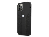 Capa BMW em couro perfurado com curvatura para iPhone 12 / iPhone 12 Pro - Preta Capa BMW em couro perfurado com curvatura para iPhone 12 / iPhone 12 Pro - Preta