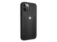 Capa BMW em couro perfurado com curvatura para iPhone 12 / iPhone 12 Pro - Preta Capa BMW em couro perfurado com curvatura para iPhone 12 / iPhone 12 Pro - Preta