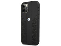 BMW Leather Curve Perforate Case for iPhone 12 Pro Max - Black