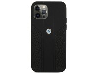 BMW Leather Curve Perforate Case for iPhone 12 Pro Max - Black