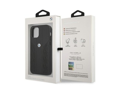 BMW Leather Curve Perforate Case for iPhone 12 Pro Max - Black BMW Leather Curve Perforate Case for iPhone 12 Pro Max - Black