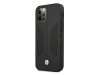 Capa BMW em couro perfurado com laterais para iPhone 12 / iPhone 12 Pro - Preta Capa BMW em couro perfurado com laterais para iPhone 12 / iPhone 12 Pro - Preta