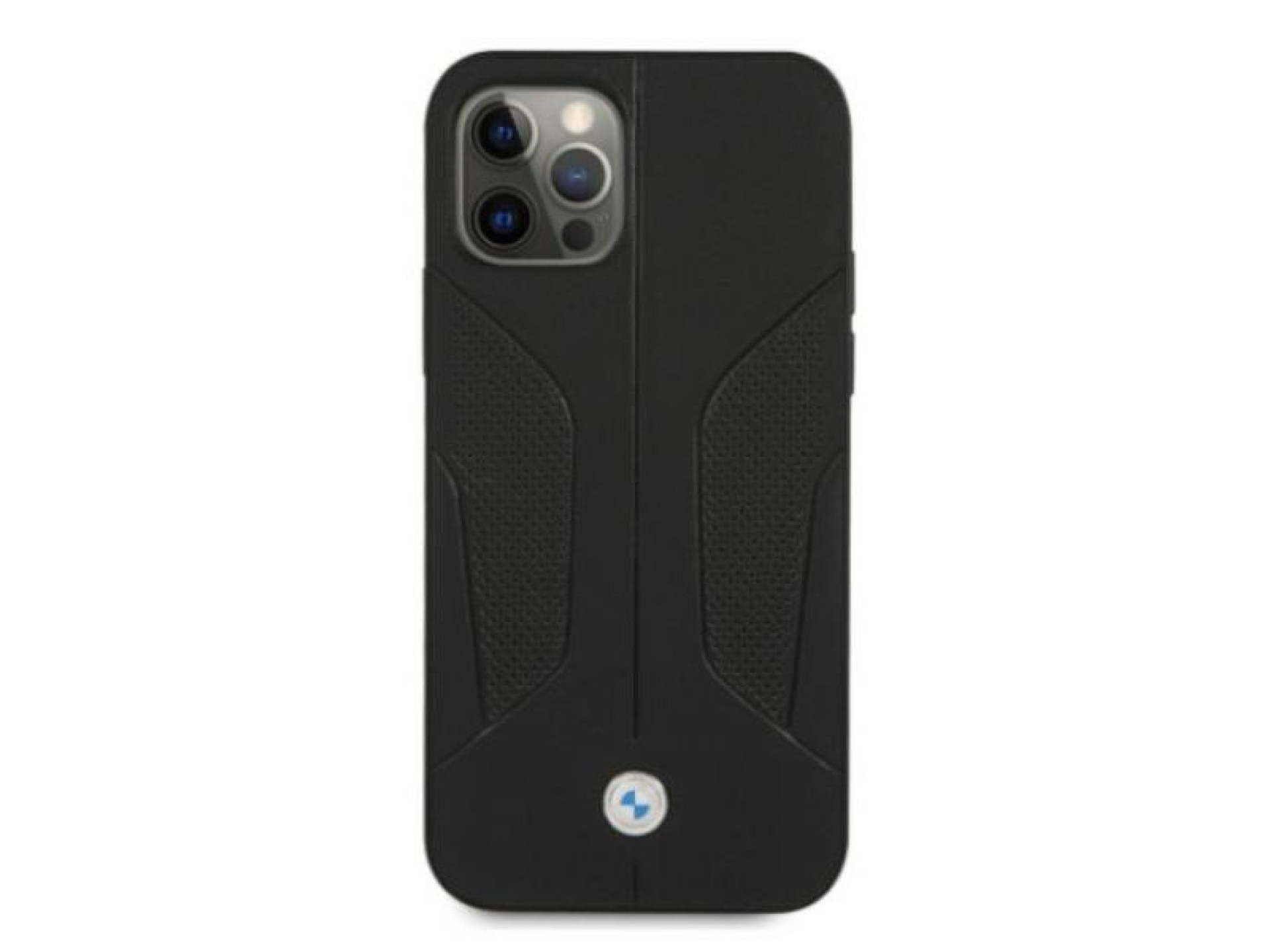 Capa BMW em couro perfurado com laterais para iPhone 12 / iPhone 12 Pro - Preta