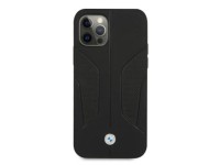 Capa BMW em couro perfurado com laterais para iPhone 12 / iPhone 12 Pro - Preta Capa BMW em couro perfurado com laterais para iPhone 12 / iPhone 12 Pro - Preta
