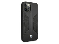 Capa BMW em couro perfurado com laterais para iPhone 12 / iPhone 12 Pro - Preta Capa BMW em couro perfurado com laterais para iPhone 12 / iPhone 12 Pro - Preta