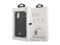 Capa BMW em couro perfurado com laterais para iPhone 12 / iPhone 12 Pro - Preta Capa BMW em couro perfurado com laterais para iPhone 12 / iPhone 12 Pro - Preta