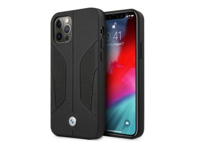 BMW Leather Perforated Sides Case for iPhone 12 Pro Max - Black BMW Leather Perforated Sides Case for iPhone 12 Pro Max - Black
