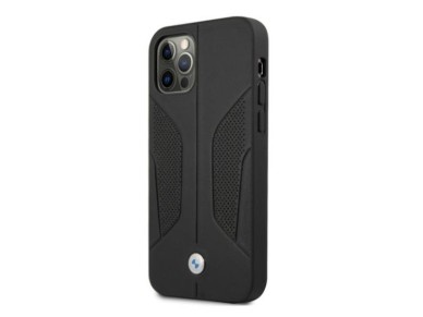 BMW Leather Perforated Sides Case for iPhone 12 Pro Max - Black BMW Leather Perforated Sides Case for iPhone 12 Pro Max - Black