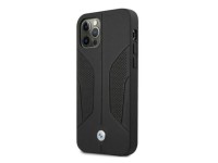 Capa BMW em couro perfurado com laterais para iPhone 12 Pro Max - Preta Capa BMW em couro perfurado com laterais para iPhone 12 Pro Max - Preta
