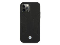 Capa BMW em couro perfurado com laterais para iPhone 12 Pro Max - Preta Capa BMW em couro perfurado com laterais para iPhone 12 Pro Max - Preta