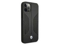 Capa BMW em couro perfurado com laterais para iPhone 12 Pro Max - Preta Capa BMW em couro perfurado com laterais para iPhone 12 Pro Max - Preta
