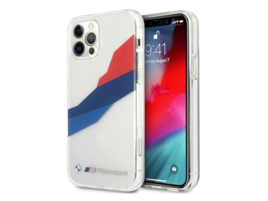Capa BMW Motorsport Tricolor para iPhone 12 Pro Max - Transparente