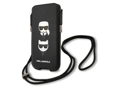 Bolso Karl Lagerfeld Saffiano Ikonik Karl&Choupette Head de 6,1 pulgadas - Negro Bolso Karl Lagerfeld Saffiano Ikonik Karl&Choupette Head de 6,1 pulgadas - Negro