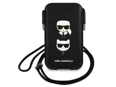 Bolso Karl Lagerfeld Saffiano Ikonik Karl&Choupette Head de 6,1 pulgadas - Negro Bolso Karl Lagerfeld Saffiano Ikonik Karl&Choupette Head de 6,1 pulgadas - Negro