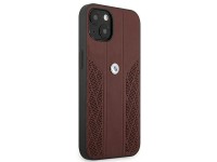 Capa BMW em couro perfurado com curvatura para iPhone 13 mini - Vermelha Capa BMW em couro perfurado com curvatura para iPhone 13 mini - Vermelha