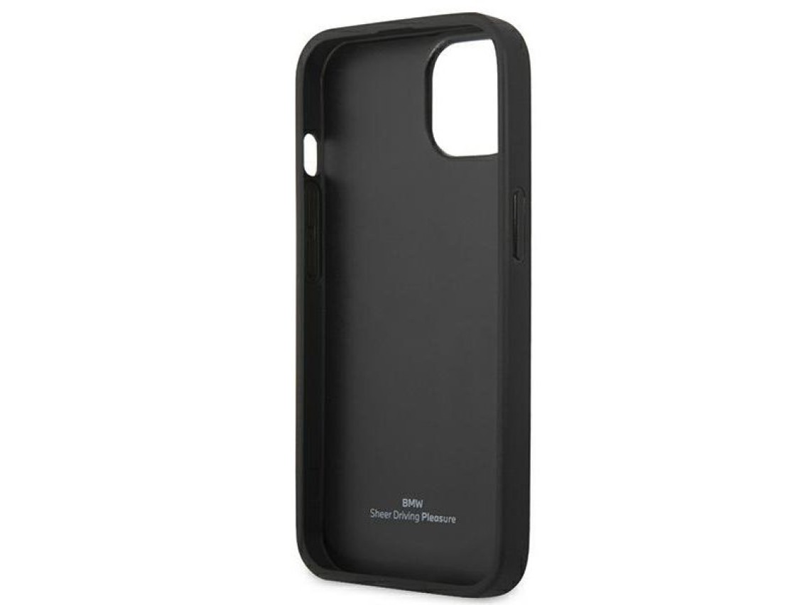BMW Leather Curve Perforate Case for iPhone 13 - Red