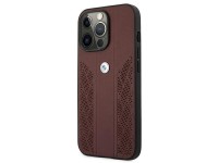 Capa BMW em couro perfurado com curvatura para iPhone 13 Pro / iPhone 13 - Vermelha