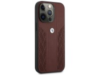 Capa BMW em couro perfurado com curvatura para iPhone 13 Pro / iPhone 13 - Vermelha
