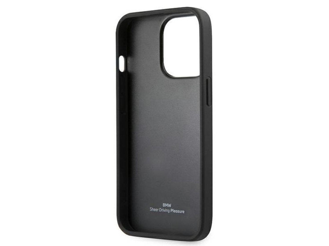 Capa BMW em couro perfurado com curvatura para iPhone 13 Pro / iPhone 13 - Vermelha