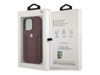Capa BMW em couro perfurado com curvatura para iPhone 13 Pro / iPhone 13 - Vermelha