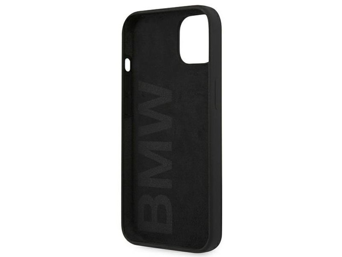 Capa de silicone BMW Signature para iPhone 13 mini - Preta
