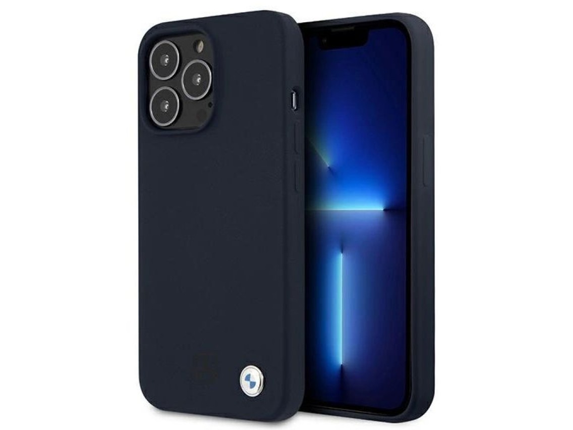 Funda de silicona BMW Signature para iPhone 13 Pro Max de 6,7" - Azul marino