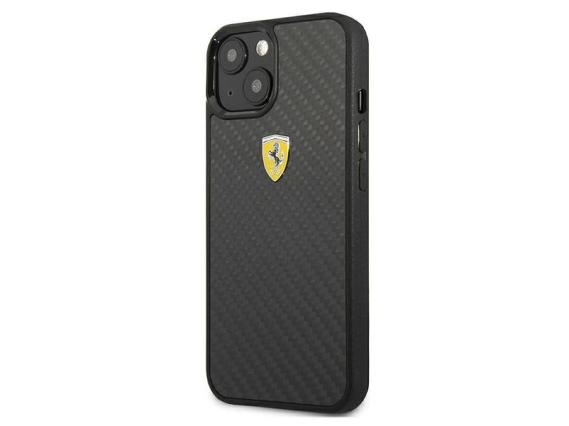 Ferrari FEHCP13SFCABK iPhone 13 mini 5.4" negro/negro carcasa rígida On Track Real Carbon