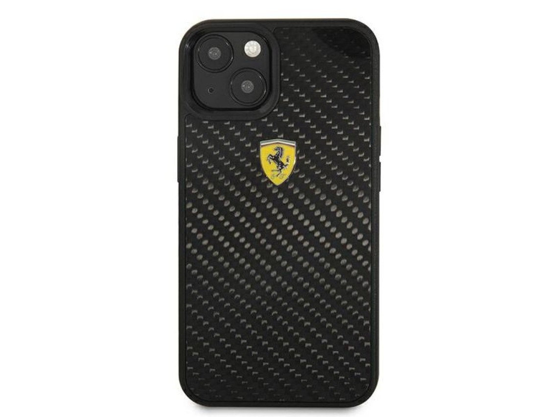 Ferrari FEHCP13SFCABK iPhone 13 mini 5.4" negro/negro carcasa rígida On Track Real Carbon