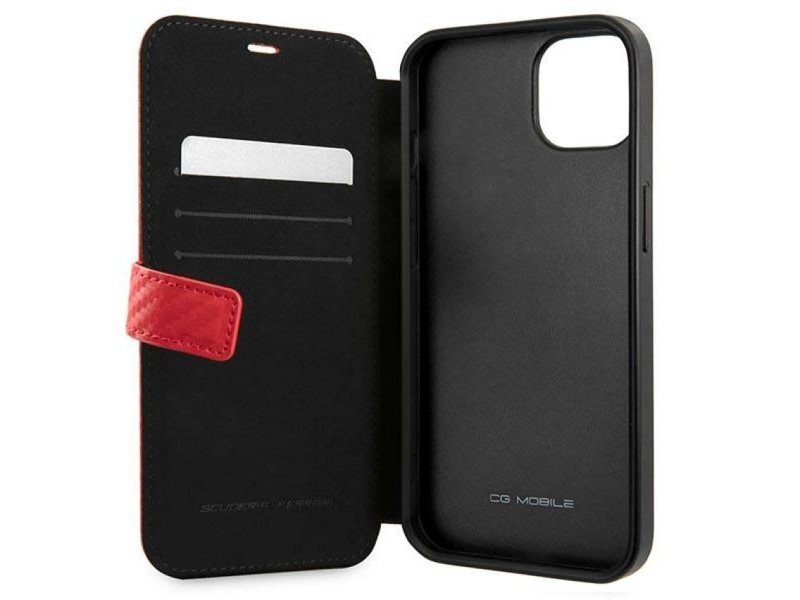 Ferrari FESAXFLBKP13SRE iPhone 13 mini 5.4" red/red book On Track Carbon Stripe