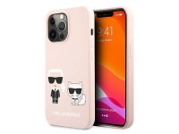 Karl Lagerfeld Silicone Karl&Choupette Case for iPhone 13 Pro / iPhone 13 - Light Pink
