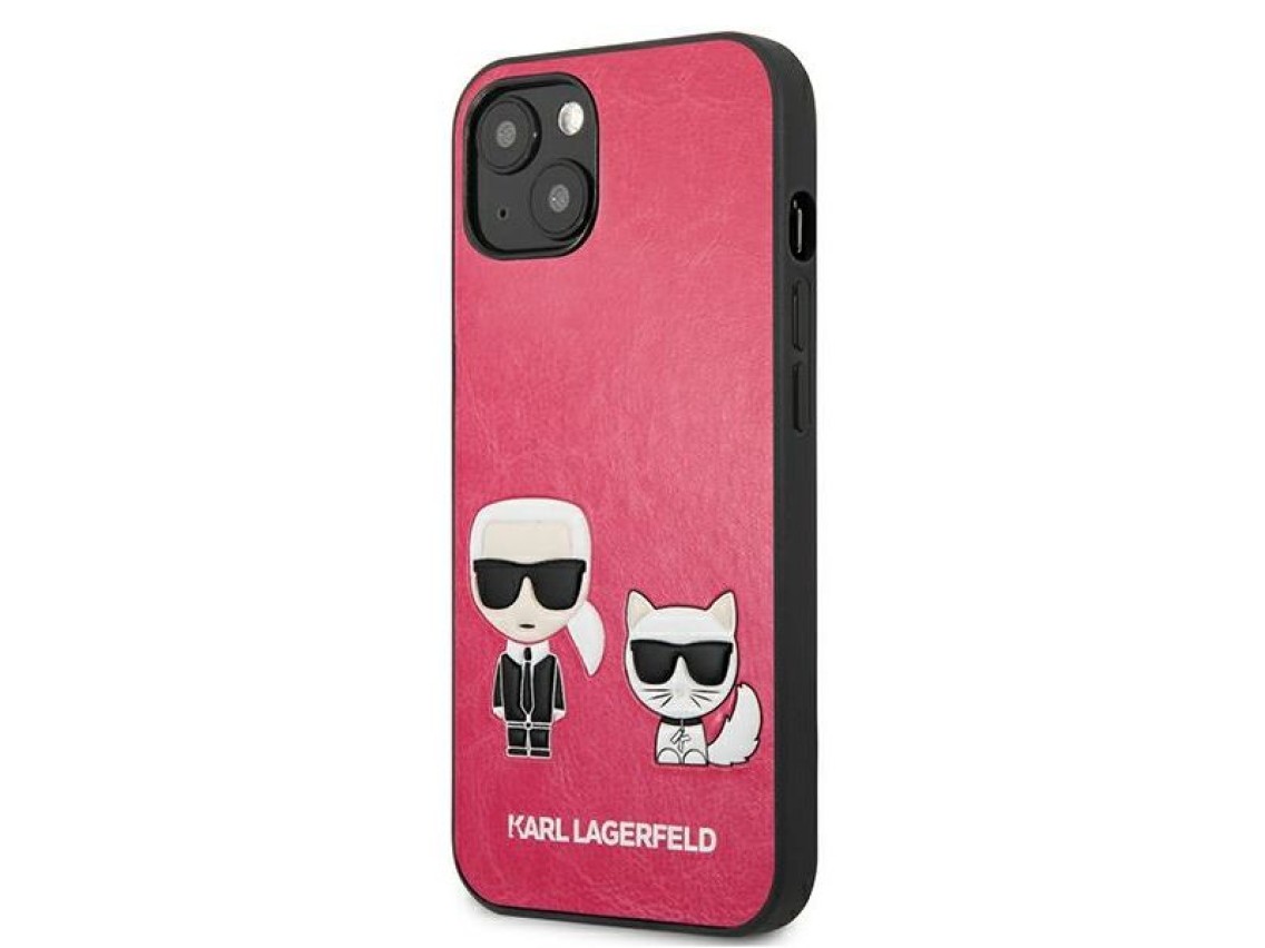 Karl Lagerfeld Ikonik Karl&Choupette iPhone 13 mini case - fuchsia