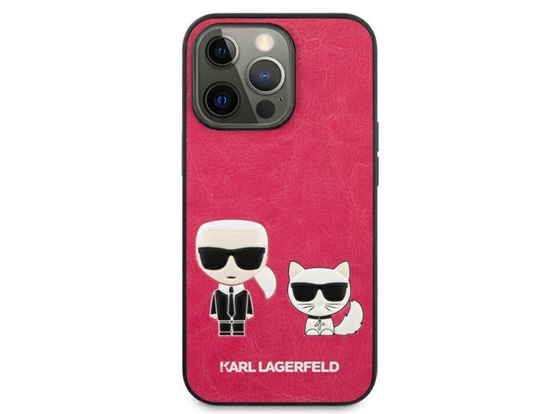 Karl Lagerfeld Ikonik Karl&Choupette Case for iPhone 13 Pro / iPhone 13 - Fuchsia