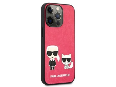 Capa Karl Lagerfeld Ikonik Karl&Choupette para iPhone 13 Pro / iPhone 13 - Fúcsia Capa Karl Lagerfeld Ikonik Karl&Choupette para iPhone 13 Pro / iPhone 13 - Fúcsia