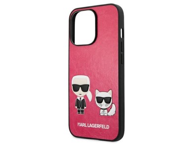 Capa Karl Lagerfeld Ikonik Karl&Choupette para iPhone 13 Pro / iPhone 13 - Fúcsia Capa Karl Lagerfeld Ikonik Karl&Choupette para iPhone 13 Pro / iPhone 13 - Fúcsia